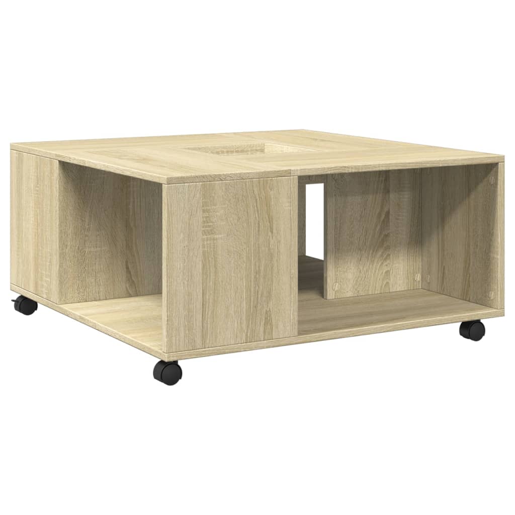 vidaXL Mesa de centro madera de ingeniería roble Sonoma 80x80x40 cm