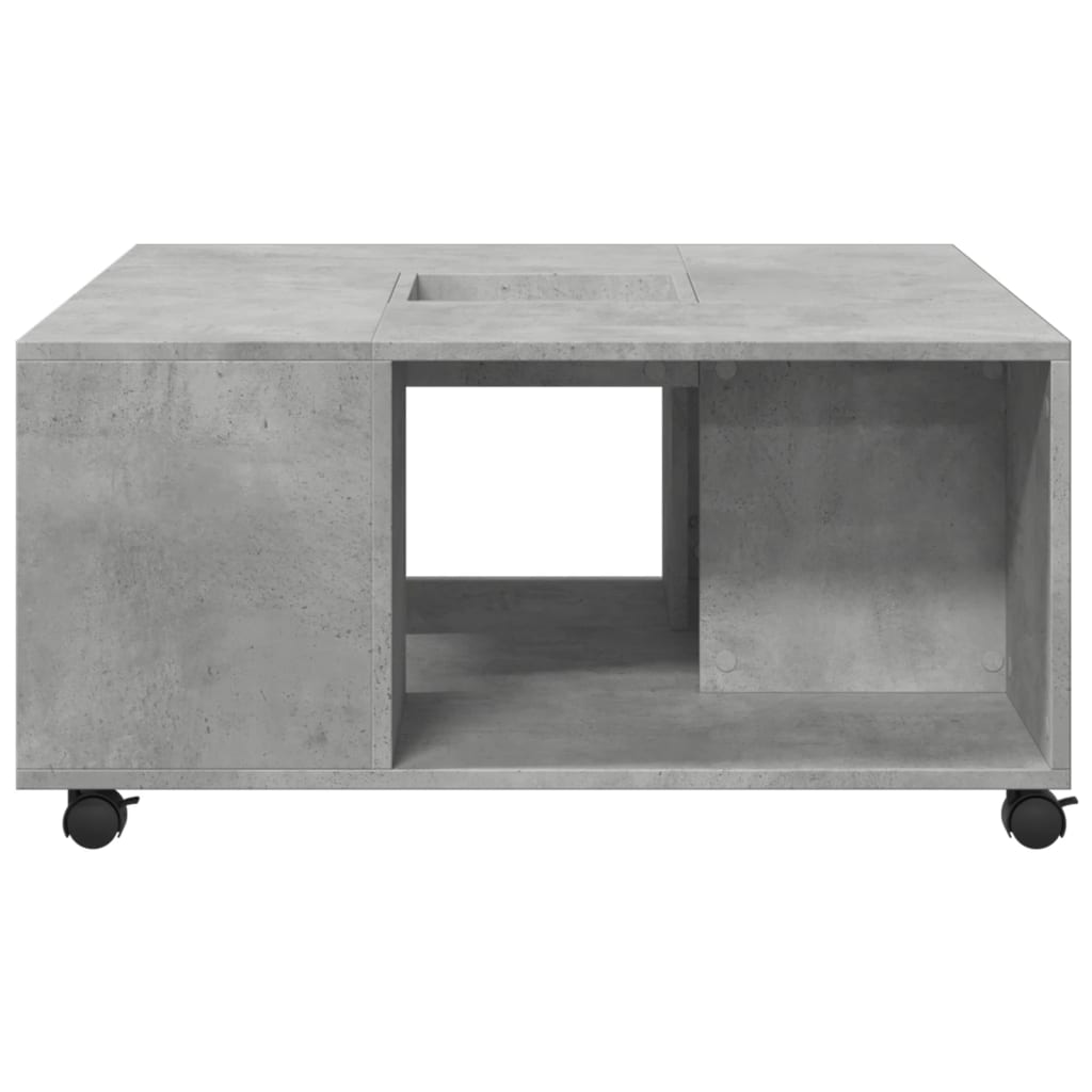 vidaXL Mesa de centro madera de ingeniería gris hormigón 80x80x40 cm