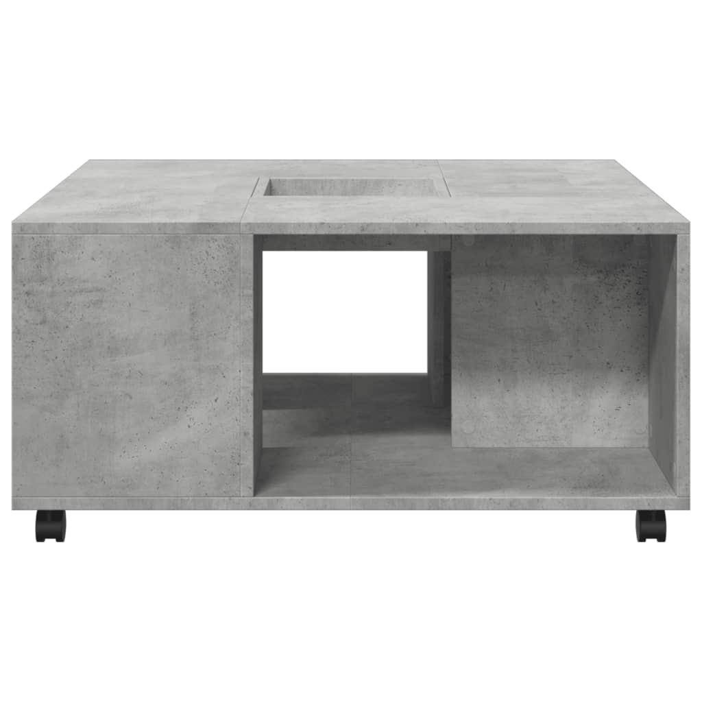 vidaXL Mesa de centro madera de ingeniería gris hormigón 80x80x40 cm