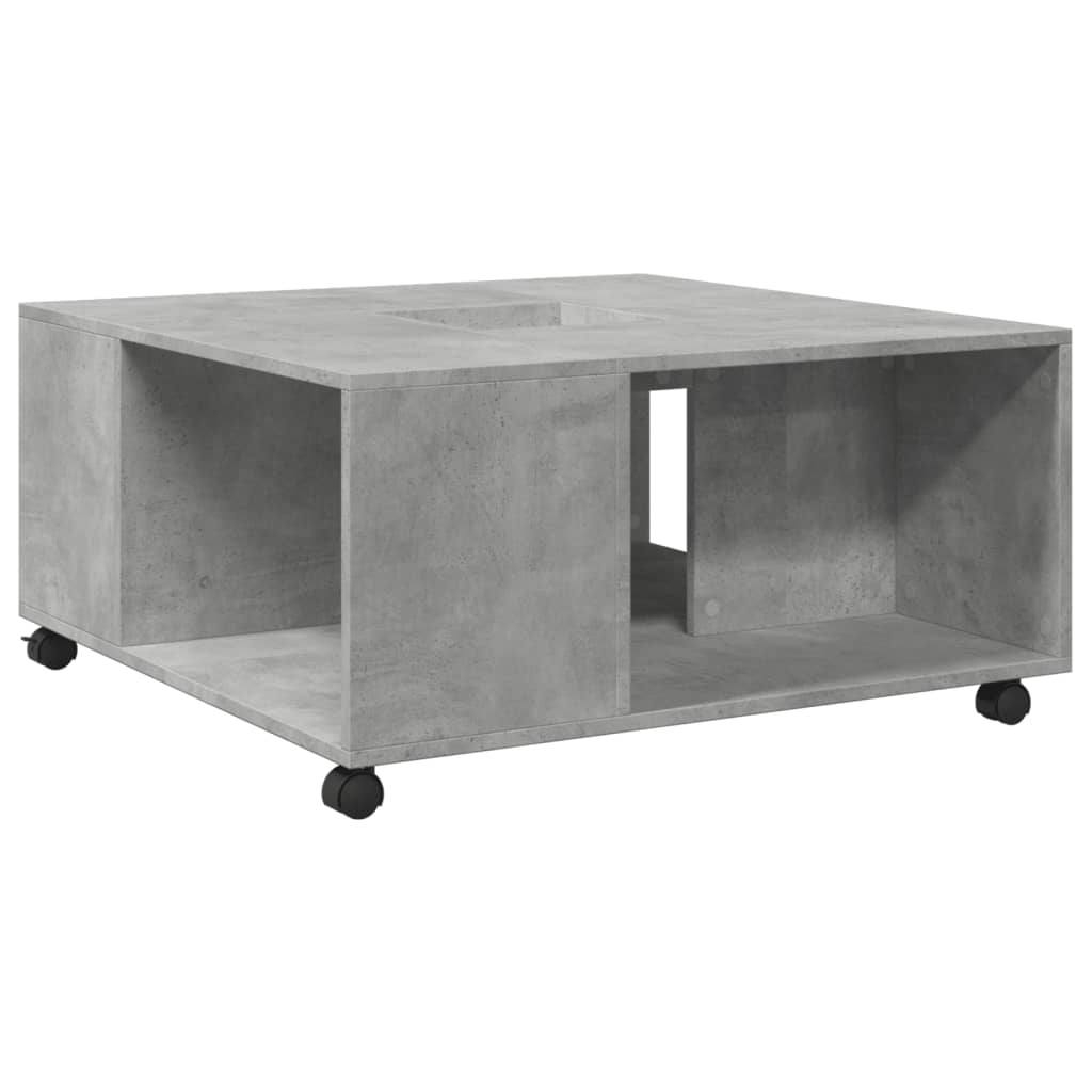 vidaXL Mesa de centro madera de ingeniería gris hormigón 80x80x40 cm