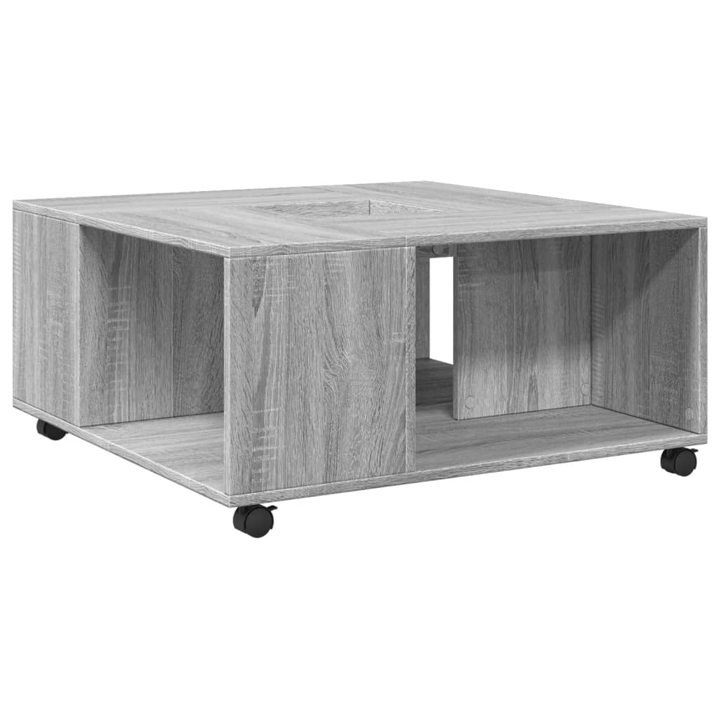 vidaXL Mesa de centro madera de ingeniería gris Sonoma 80x80x40 cm