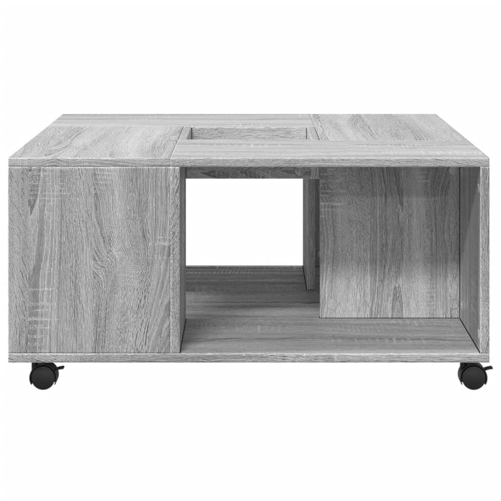 vidaXL Mesa de centro madera de ingeniería gris Sonoma 80x80x40 cm