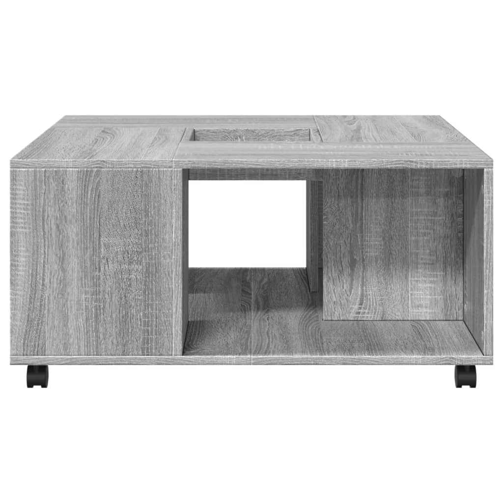 vidaXL Mesa de centro madera de ingeniería gris Sonoma 80x80x40 cm