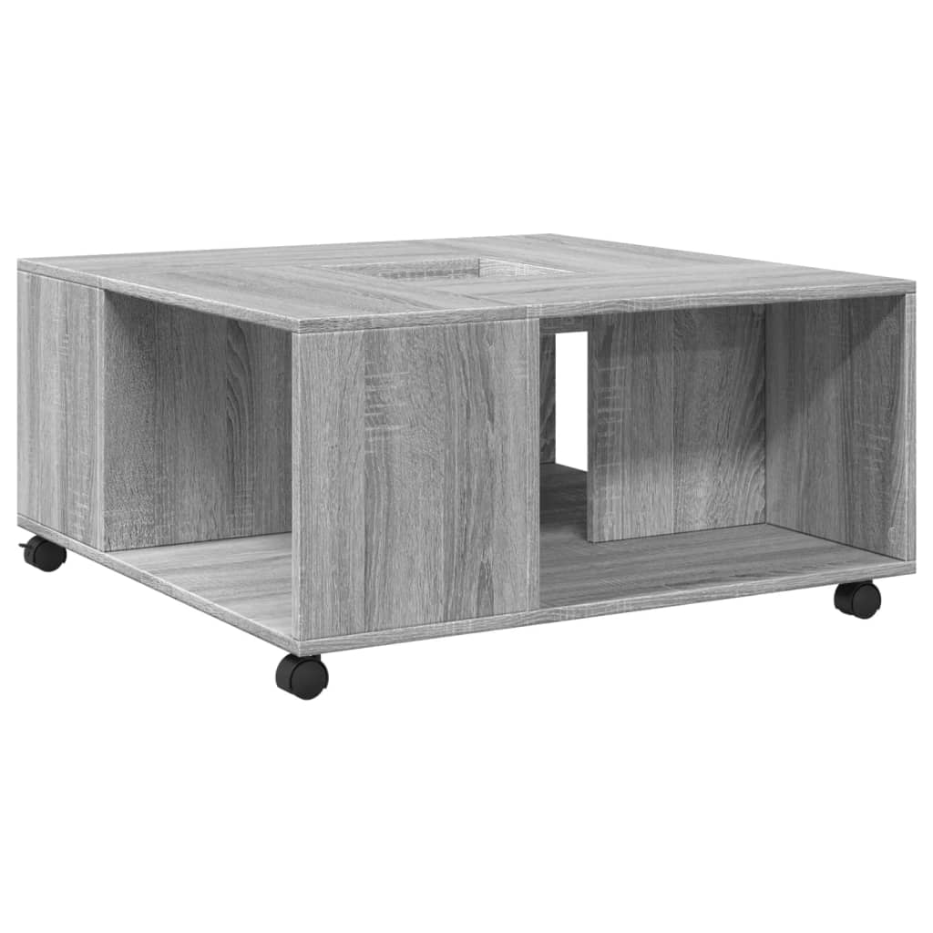 vidaXL Mesa de centro madera de ingeniería gris Sonoma 80x80x40 cm