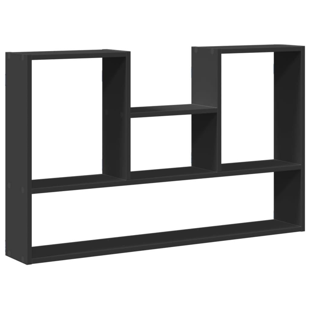 vidaXL Estantería de pared madera de ingeniería negro 99x15x60 cm