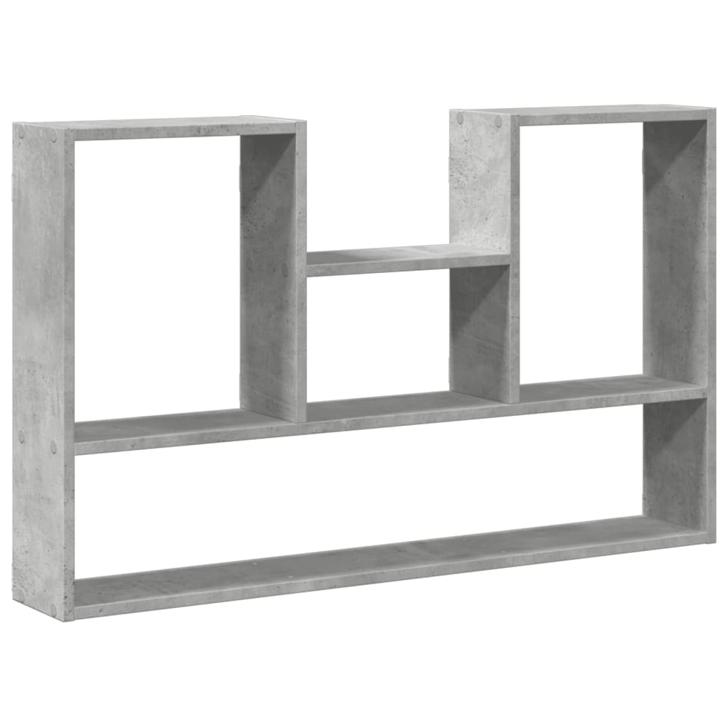 vidaXL Estantería de pared madera ingeniería gris hormigón 99x15x60 cm