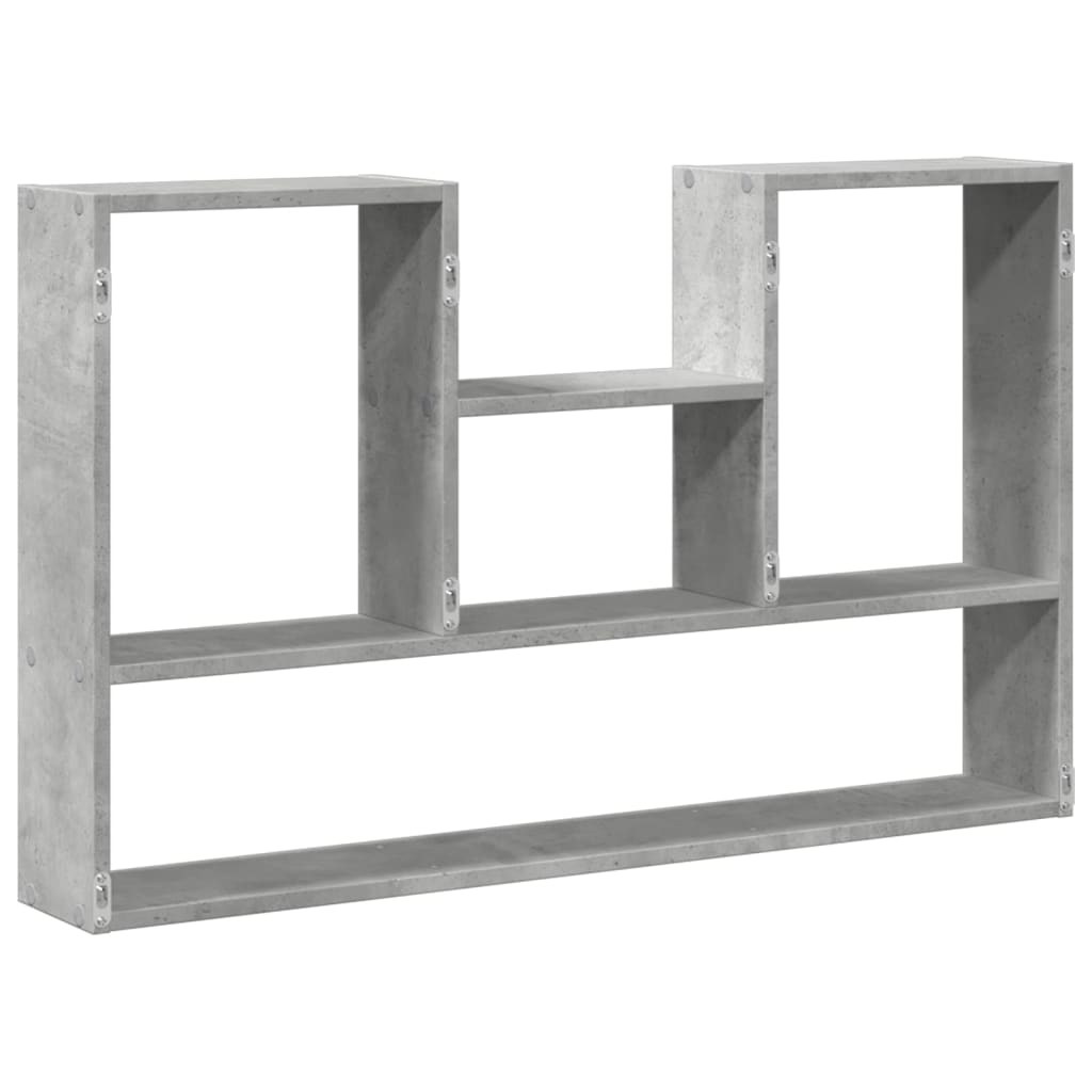 vidaXL Estantería de pared madera ingeniería gris hormigón 99x15x60 cm