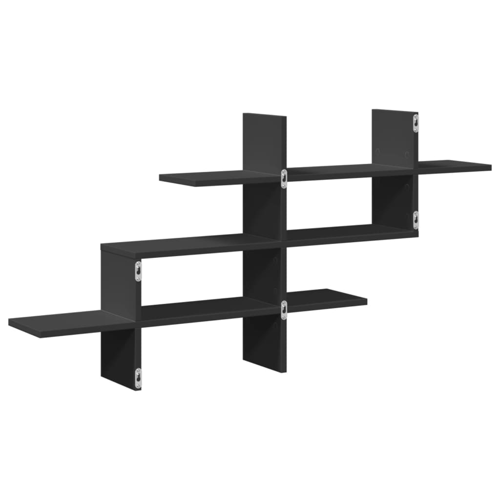 vidaXL Estantería de pared madera de ingeniería negra 124,5x18x60,5 cm