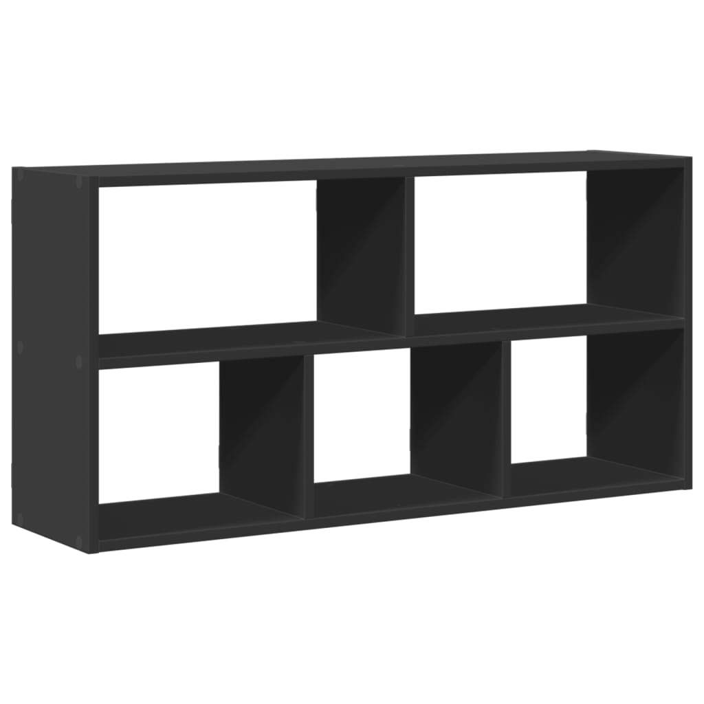 vidaXL Estantería de pared madera de ingeniería negra 100x25x50 cm