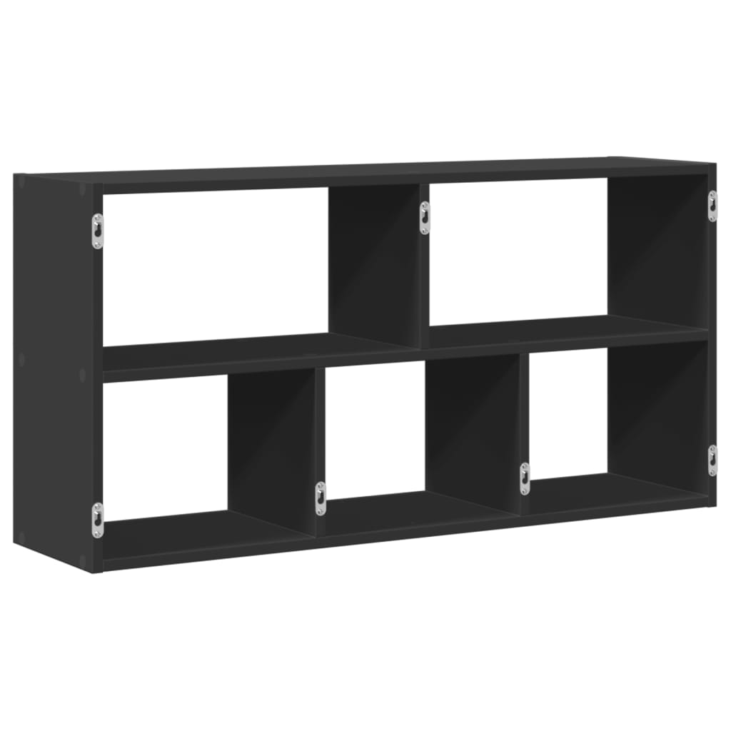 vidaXL Estantería de pared madera de ingeniería negra 100x25x50 cm