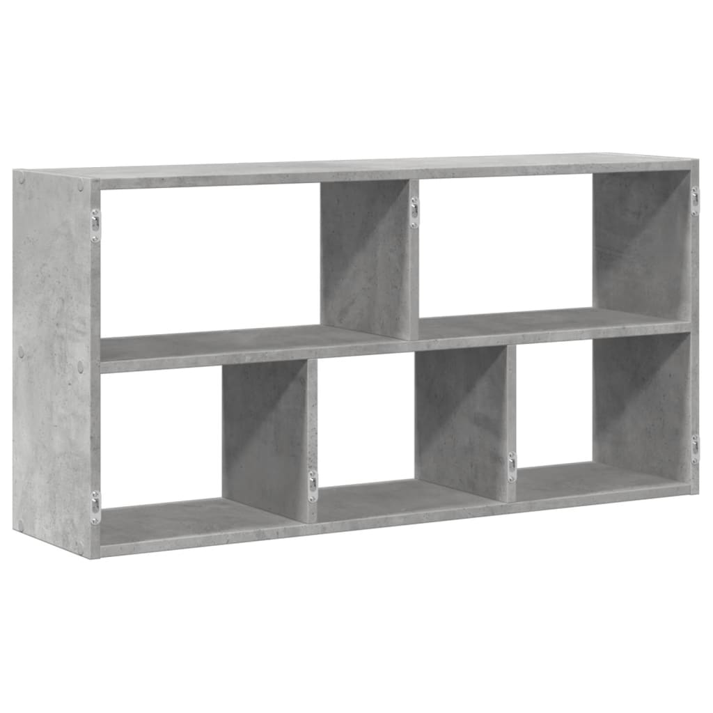 vidaXL Estantería de pared madera ingeniería gris hormigón 100x25x50cm