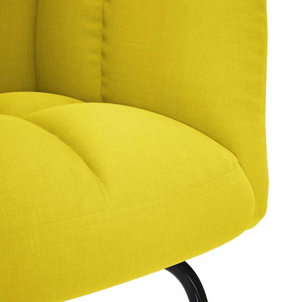 vidaXL Silla mecedora de tela amarillo clara