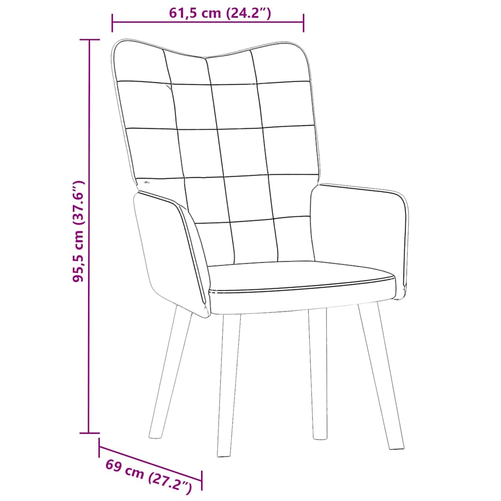 vidaXL Silla de relajación de terciopelo gris claro