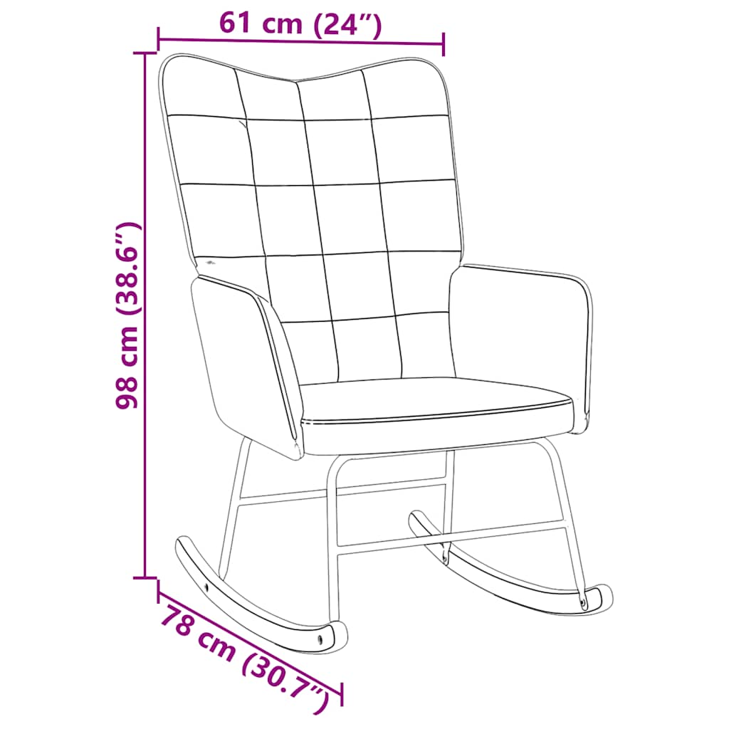 vidaXL Silla mecedora de terciopelo gris claro