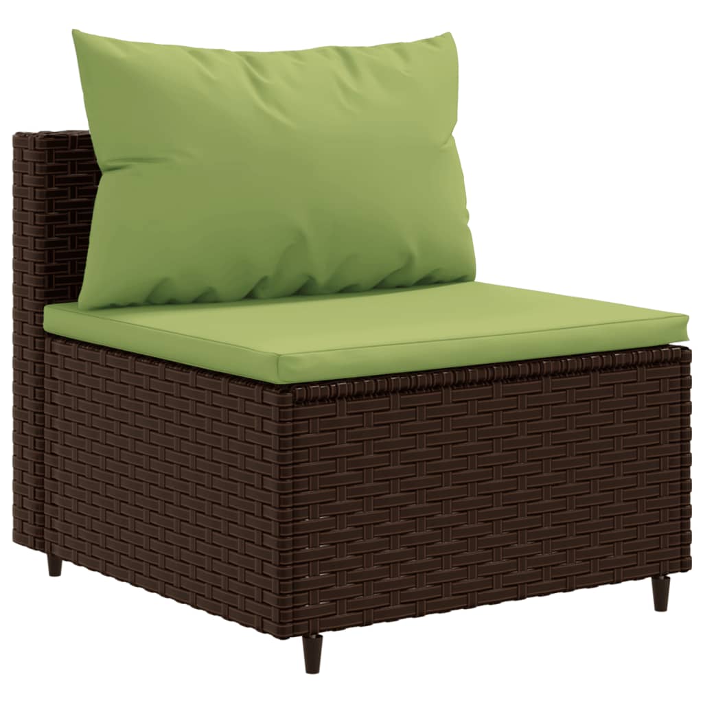 vidaXL Set muebles de jardín 4 piezas y cojines ratán sintético marrón