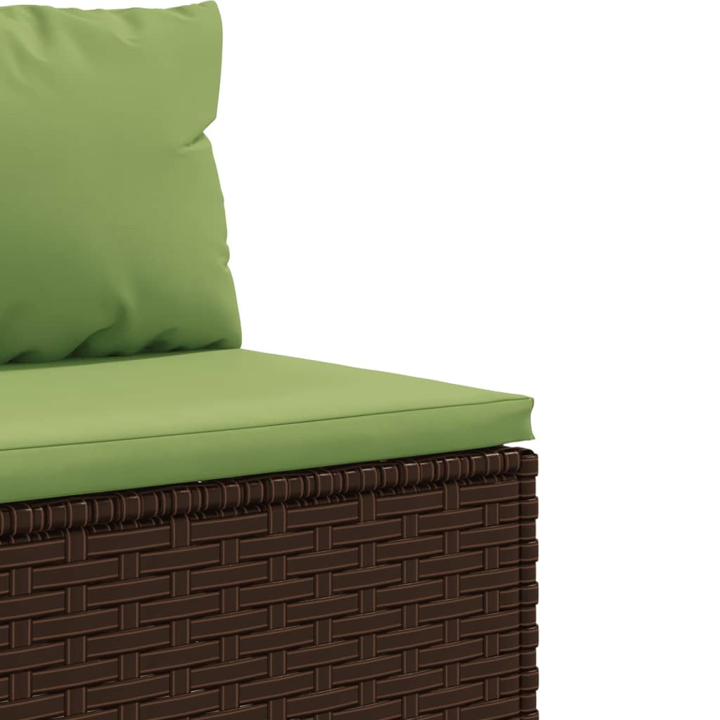 vidaXL Set muebles de jardín 4 piezas y cojines ratán sintético marrón