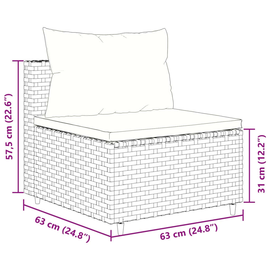 vidaXL Set muebles de jardín 4 piezas y cojines ratán sintético marrón