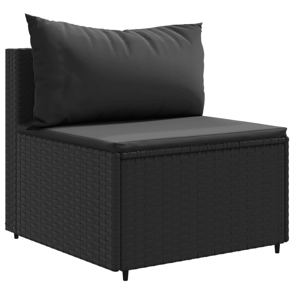 vidaXL Set muebles de jardín 6 piezas y cojines ratán sintético negro