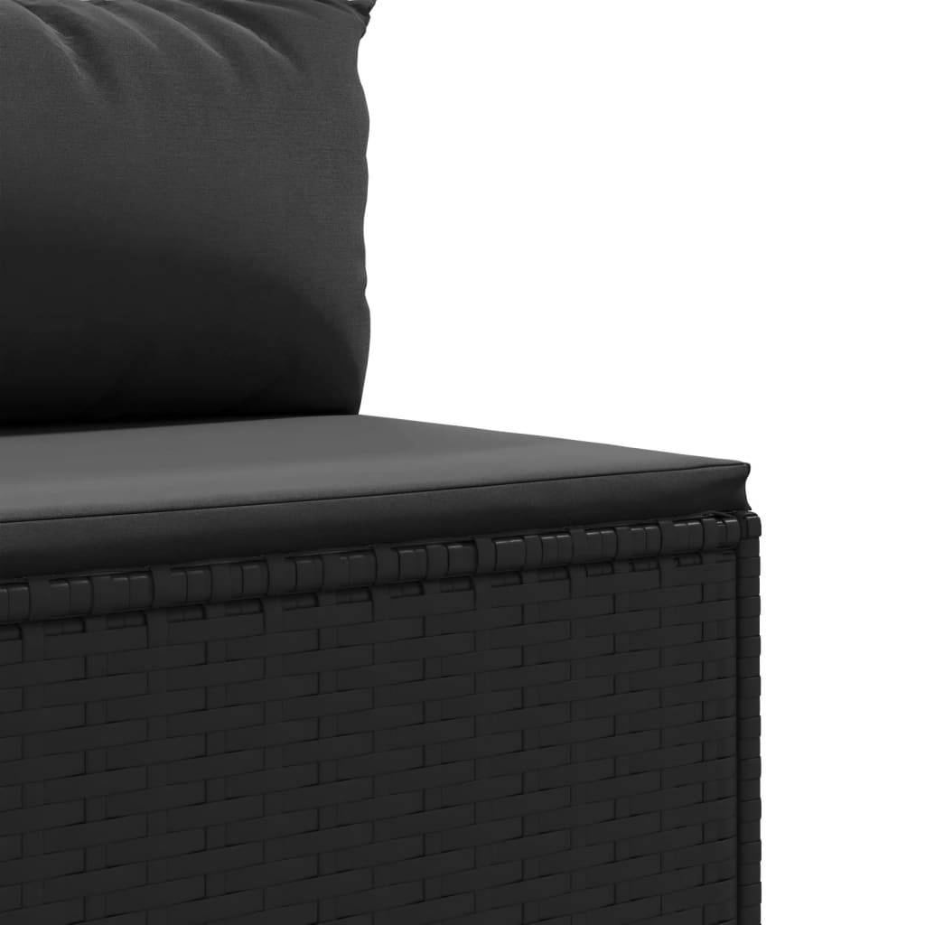 vidaXL Set muebles de jardín 6 piezas y cojines ratán sintético negro