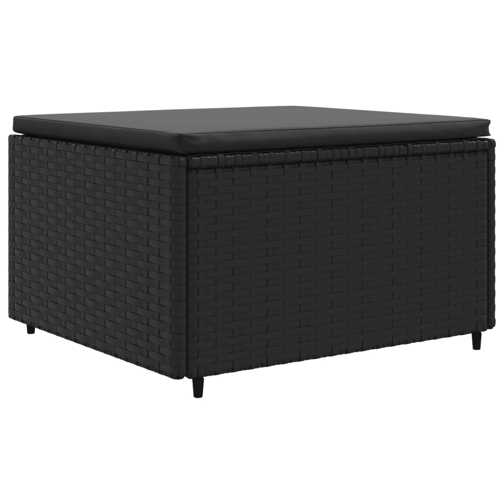 vidaXL Set muebles de jardín 6 piezas y cojines ratán sintético negro