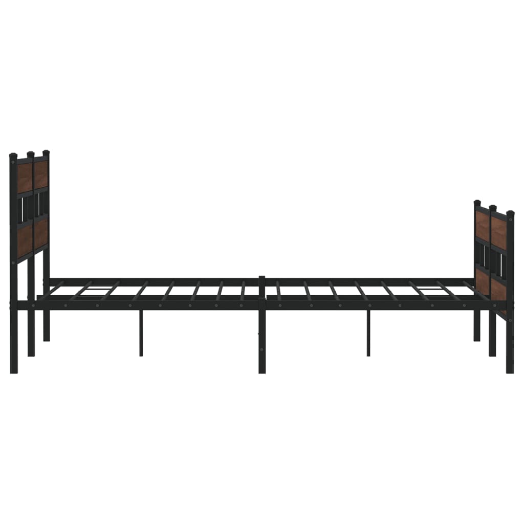 vidaXL Estructura de cama sin colchón metal roble marrón 183x213 cm