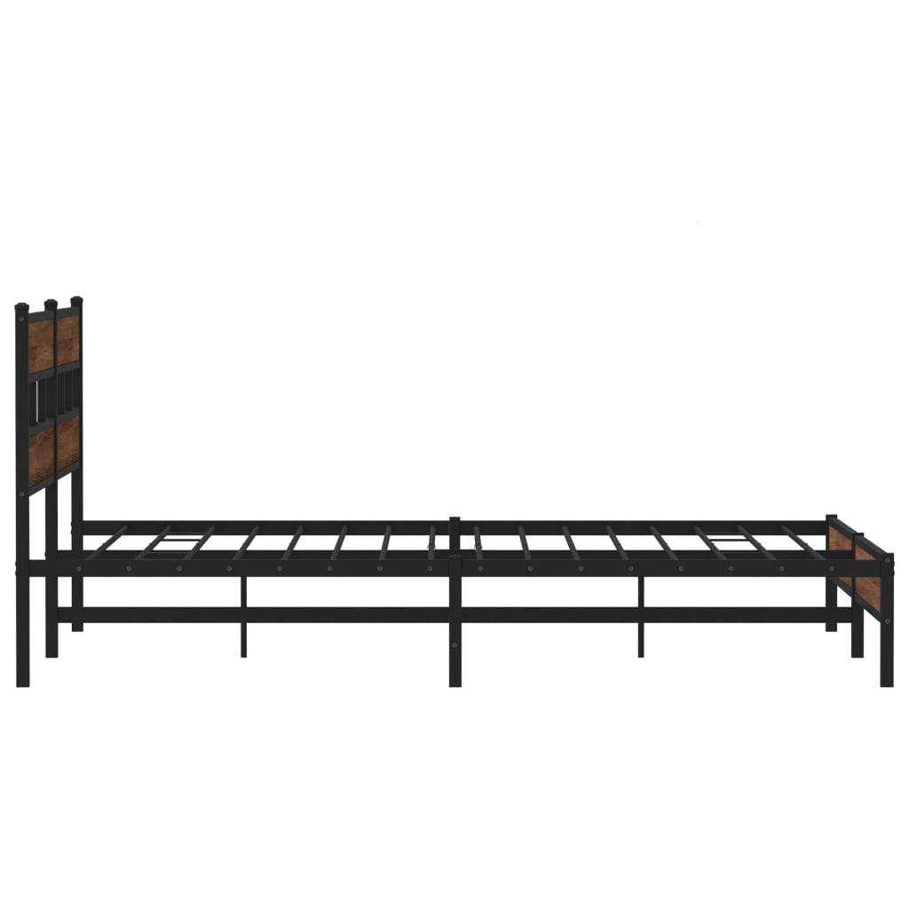 vidaXL Estructura de cama sin colchón metal roble marrón 180x200 cm