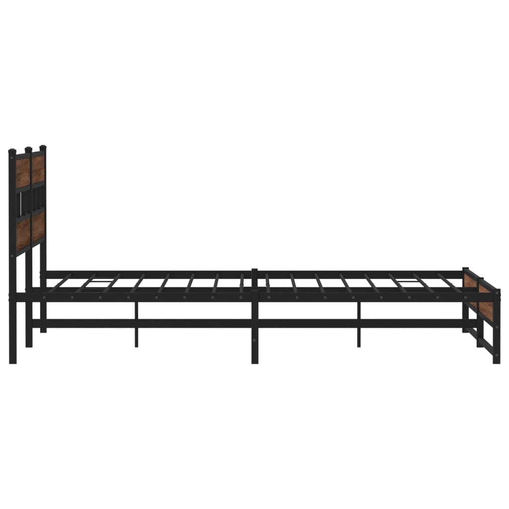 vidaXL Estructura de cama sin colchón metal roble marrón 180x200 cm