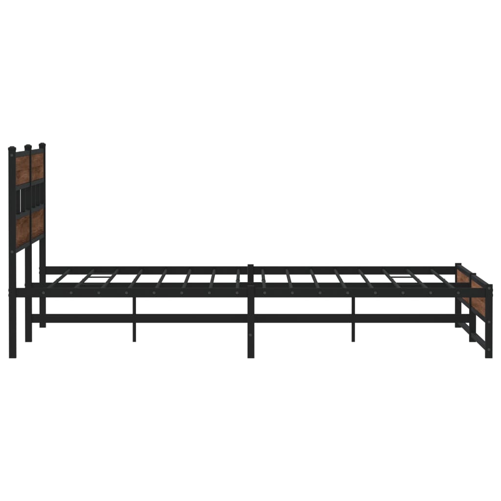 vidaXL Estructura de cama sin colchón metal roble marrón 183x213 cm