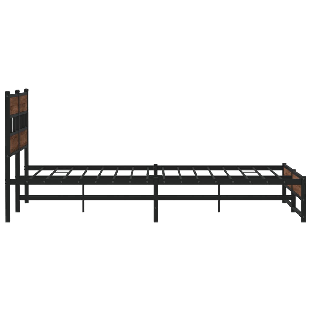 vidaXL Estructura de cama sin colchón metal roble marrón 200x200 cm