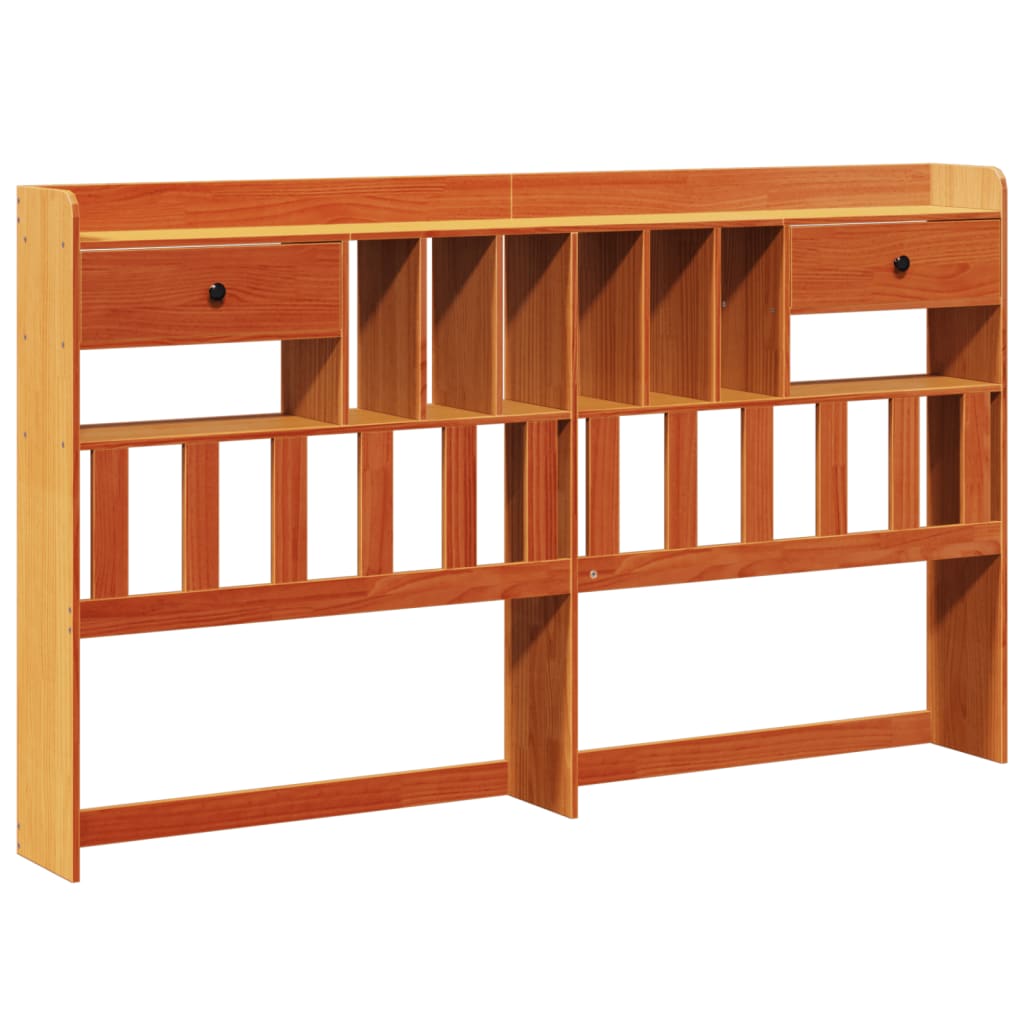 vidaXL Cabecero de cama almacenaje madera maciza pino marrón 180 cm