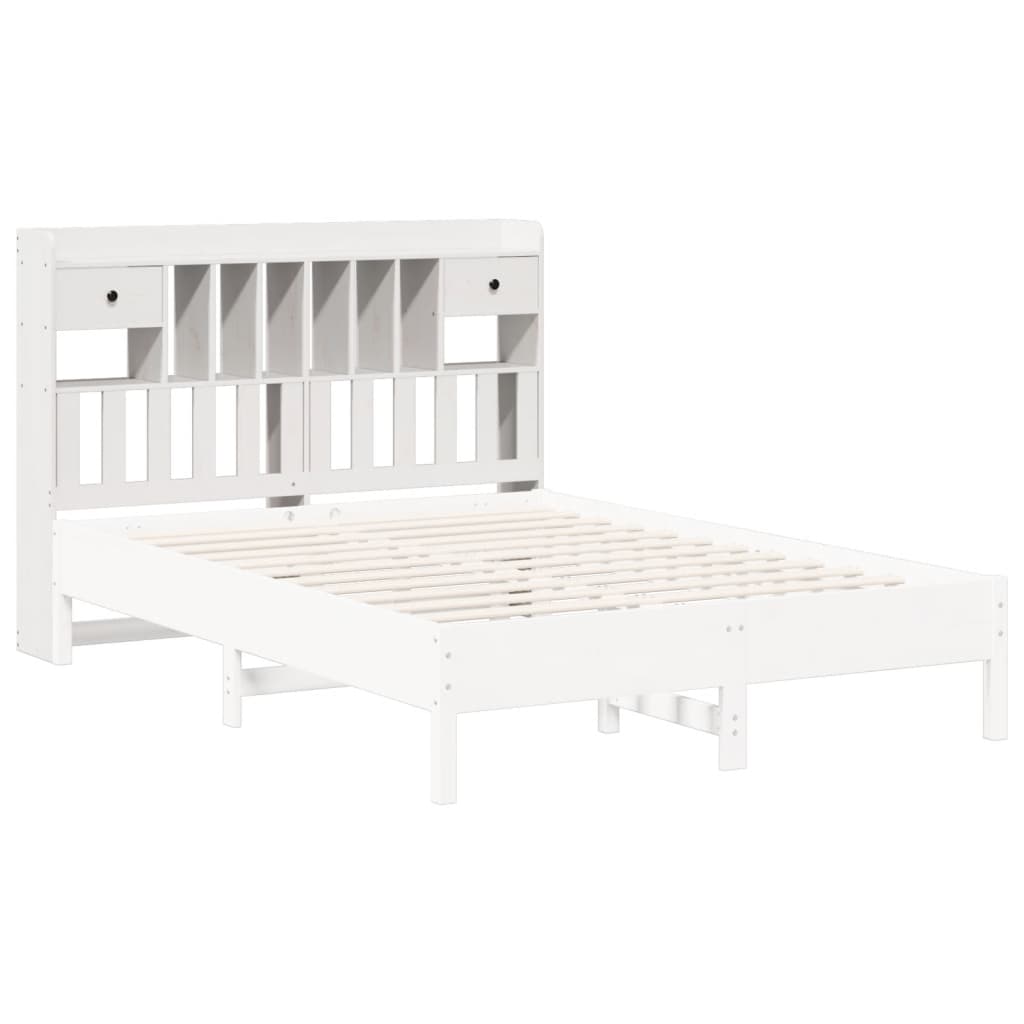 vidaXL Cabecero de cama almacenaje madera maciza pino blanco 160 cm