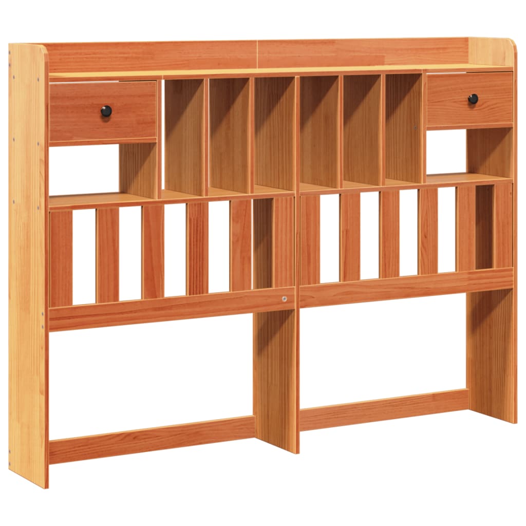 vidaXL Cabecero de cama almacenaje madera maciza pino marrón 160 cm