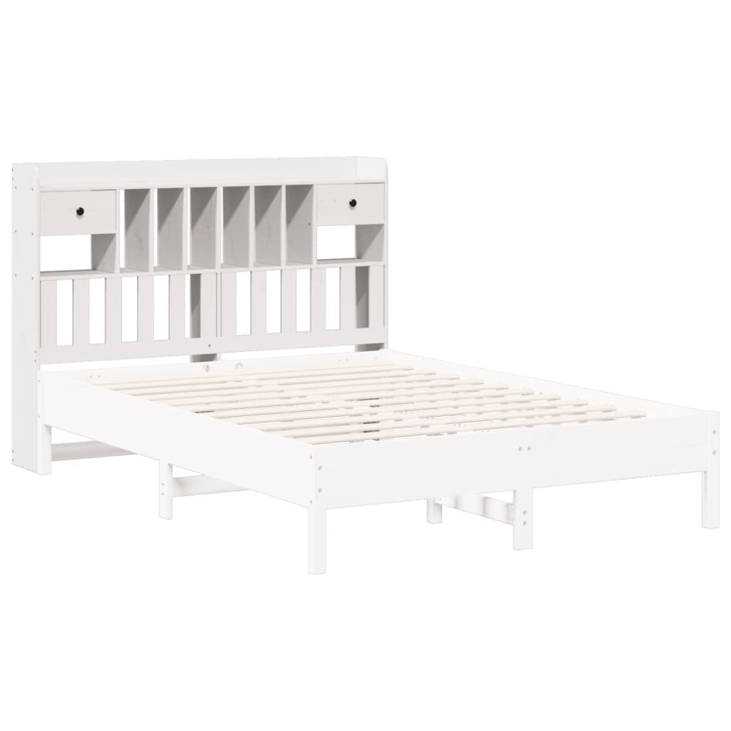 vidaXL Cabecero de cama almacenaje madera maciza pino blanco 150 cm