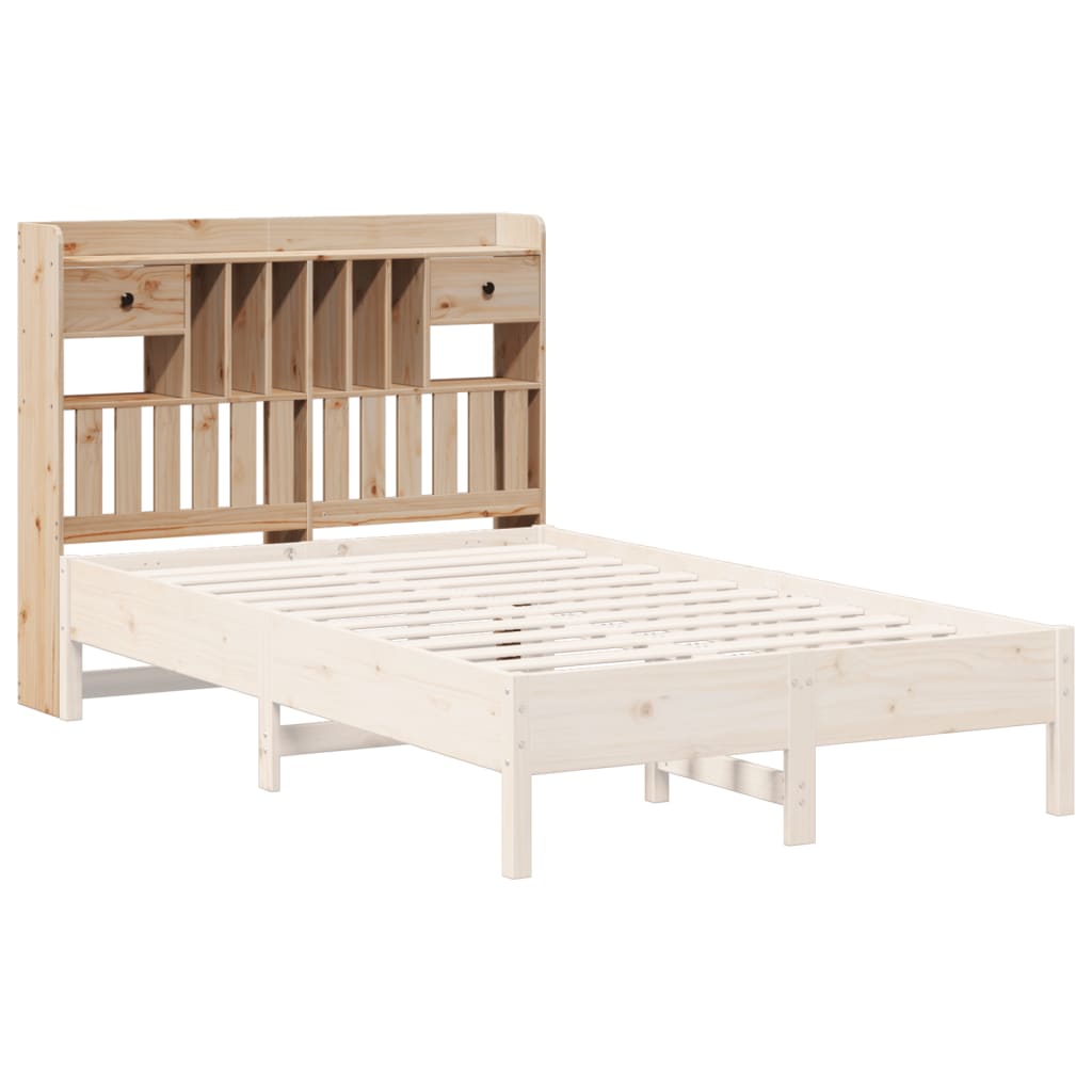 vidaXL Cabecero de cama con almacenaje madera maciza de pino 135 cm