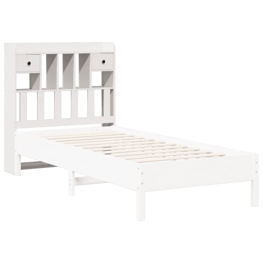 vidaXL Cabecero de cama almacenaje madera maciza pino blanco 100 cm