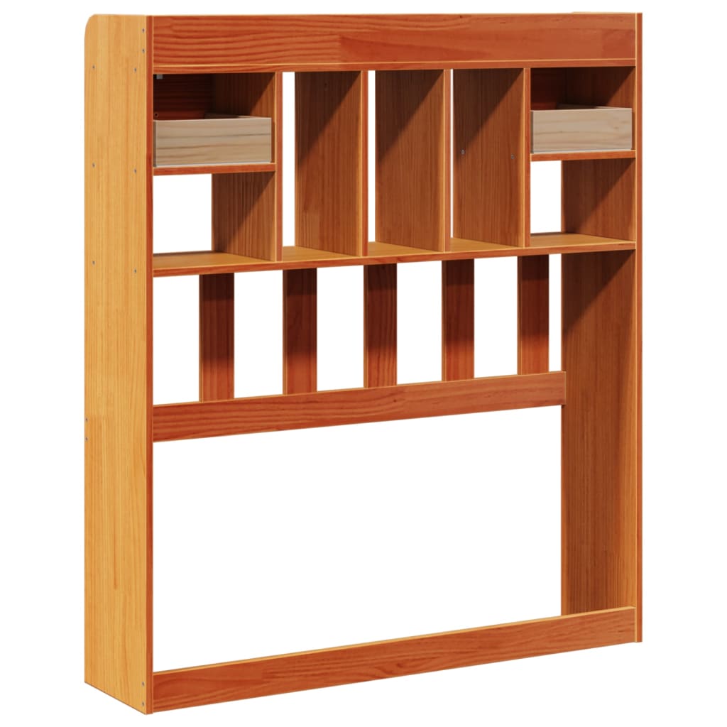 vidaXL Cabecero de cama almacenaje madera maciza pino marrón 100 cm