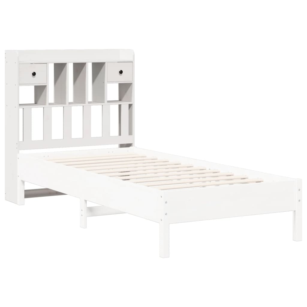 vidaXL Cabecero de cama almacenaje madera maciza pino blanco 90 cm