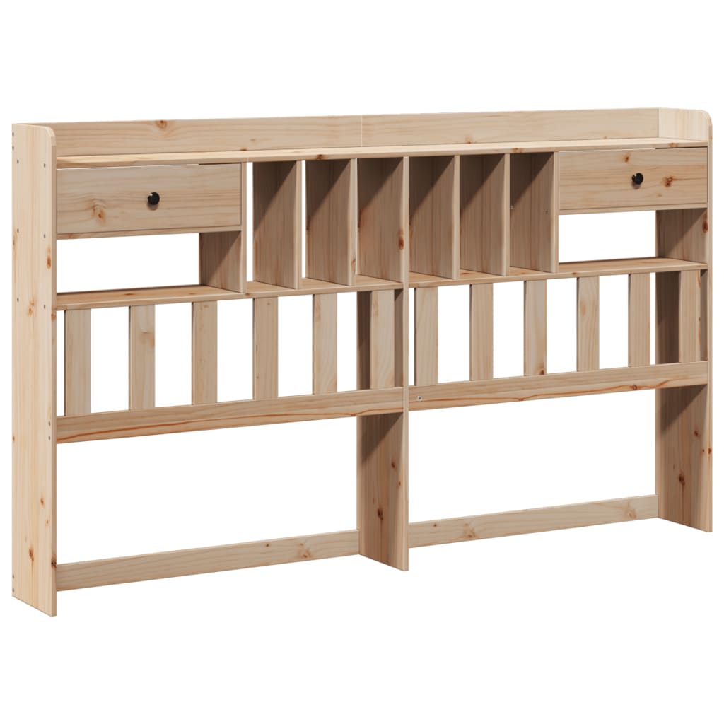 vidaXL Cabecero de cama almacenaje madera maciza pino marrón 75 cm