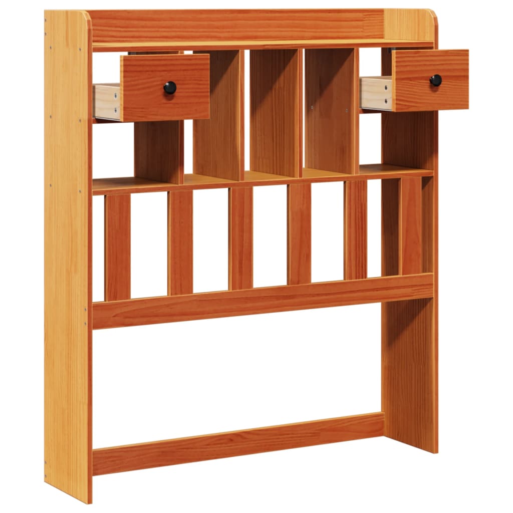 vidaXL Cabecero de cama almacenaje madera maciza pino marrón 75 cm