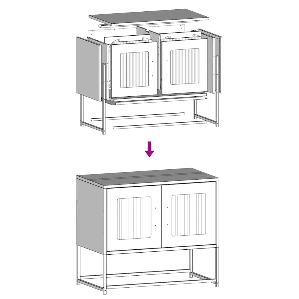 vidaXL Mueble TV acero laminado en frío amarillo mostaza 68x39x60,5 cm