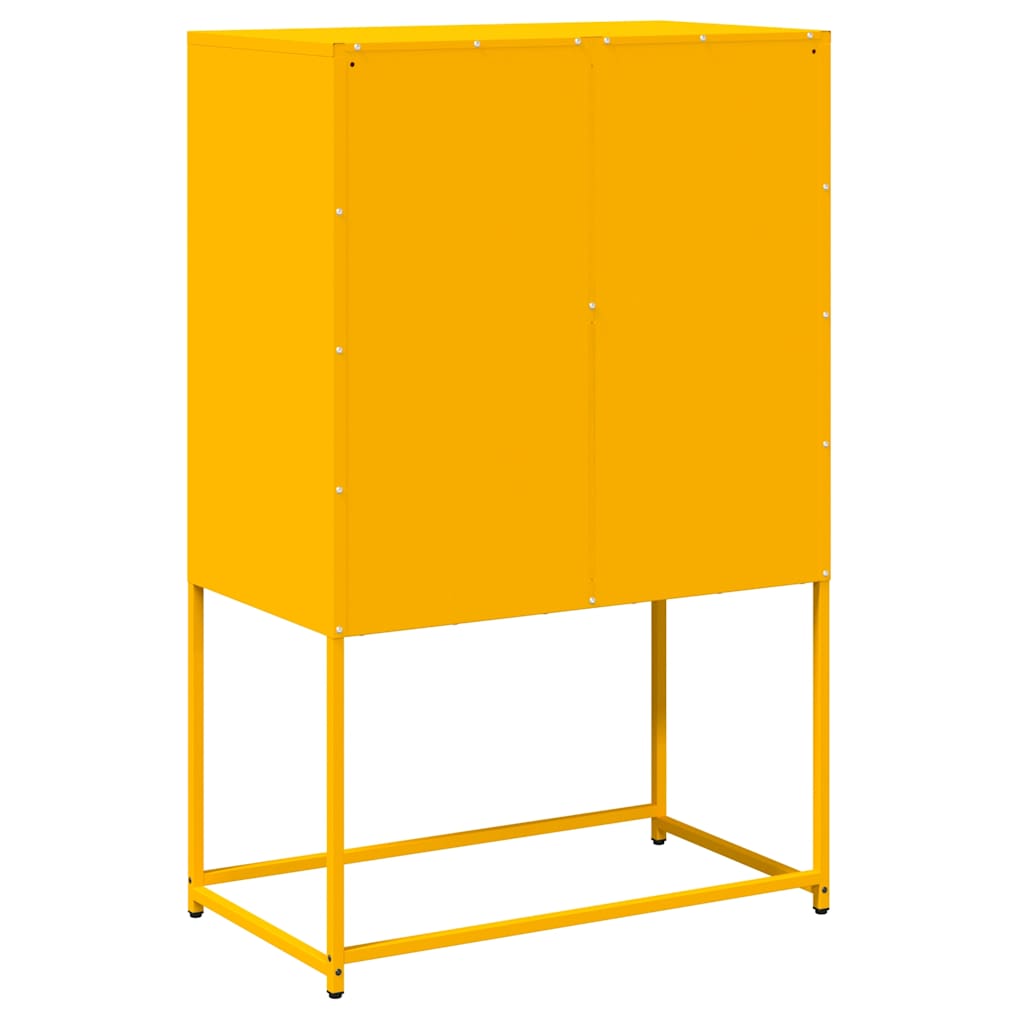 vidaXL Aparador de acero amarillo mostaza 68x39x107 cm