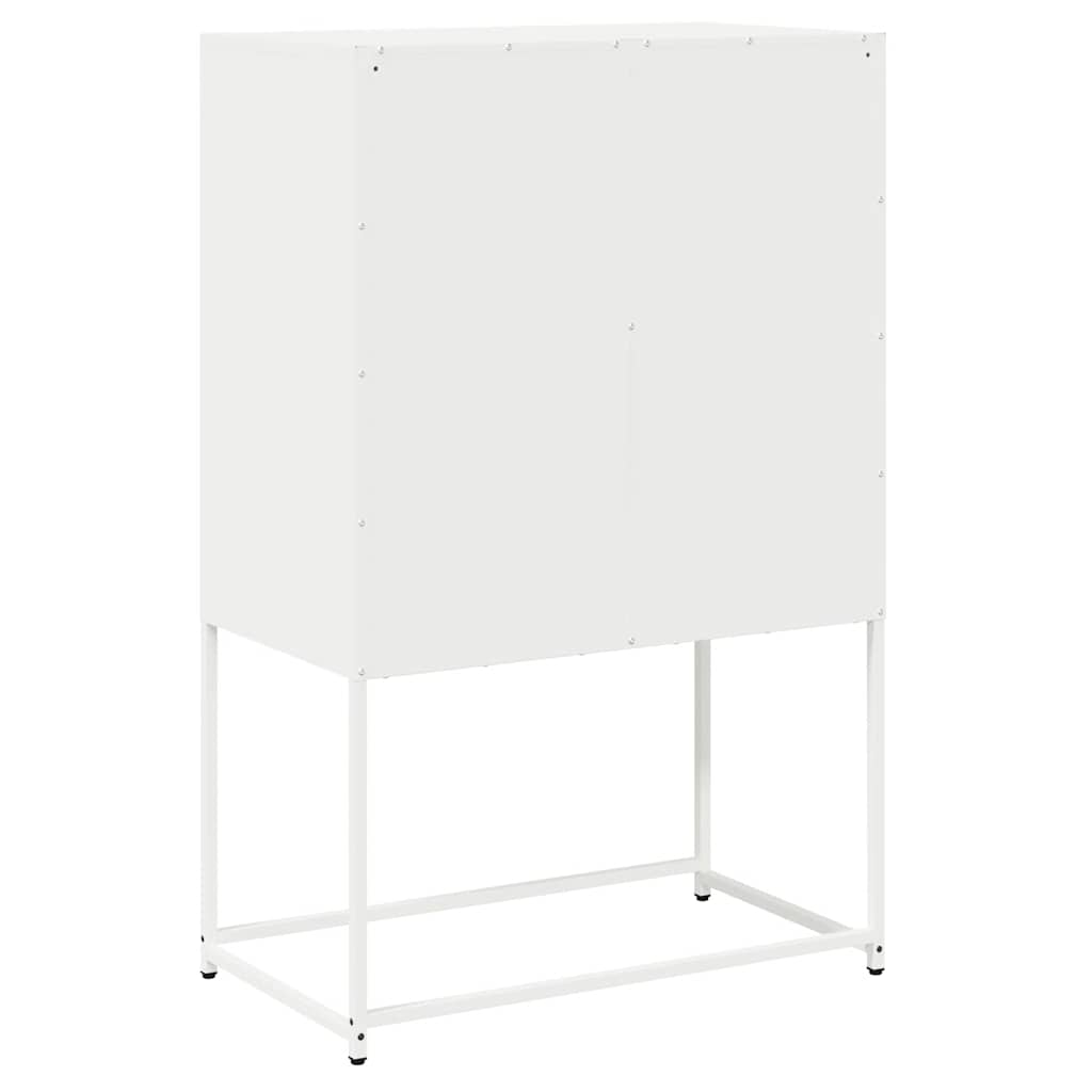 vidaXL Aparador de acero blanco 68x39x107 cm