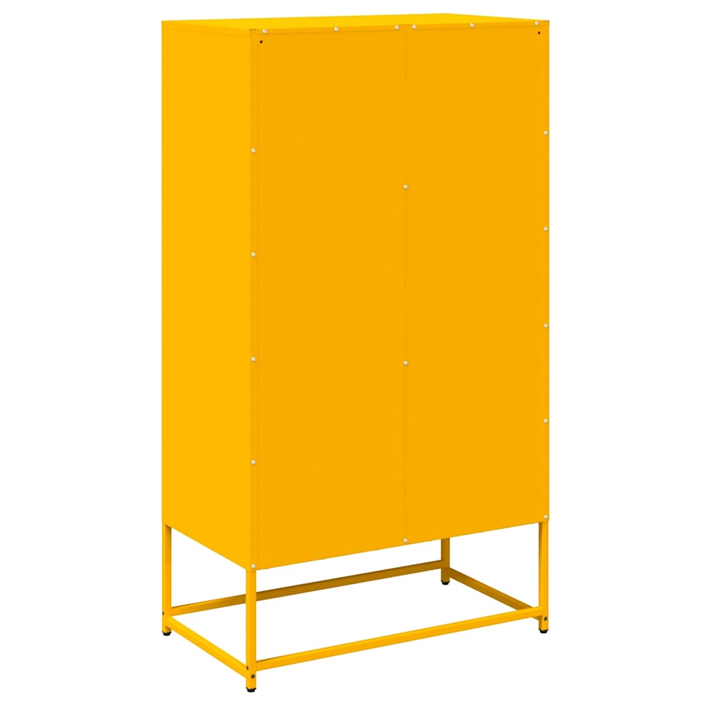 vidaXL Aparador de acero amarillo mostaza 68x39x123 cm