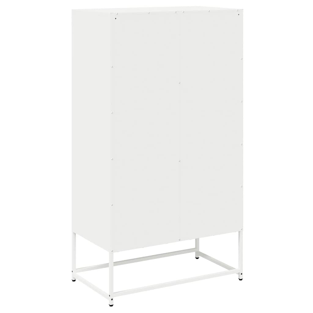 vidaXL Aparador de acero blanco 68x39x123 cm