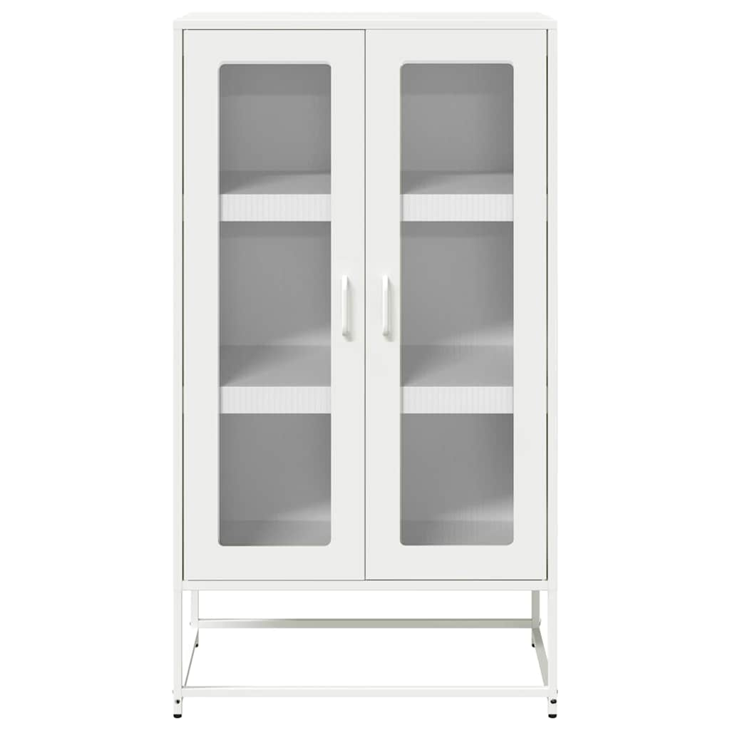 vidaXL Aparador de acero blanco 68x39x123 cm