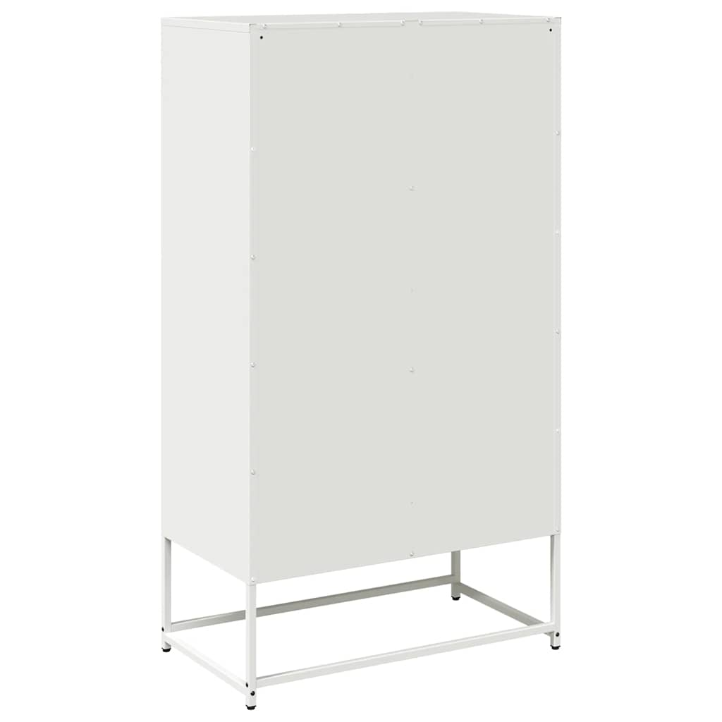 vidaXL Aparador de acero blanco 68x39x123 cm