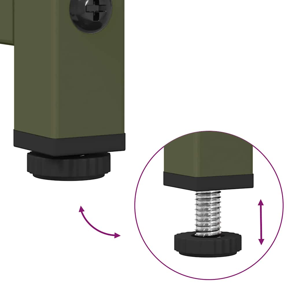 vidaXL Aparador de acero verde oliva 68x39x111,5 cm