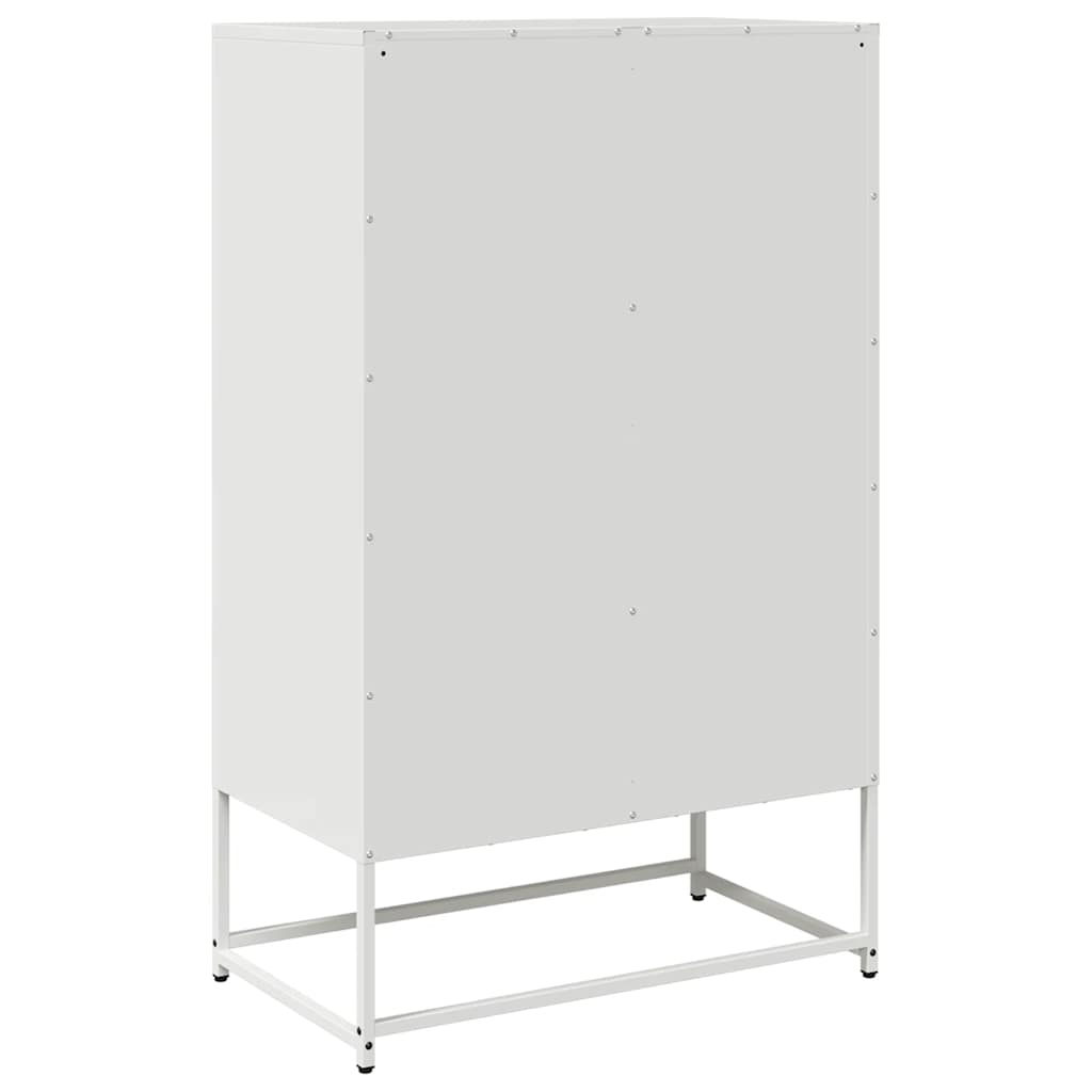 vidaXL Aparador de acero blanco 68x39x111,5 cm