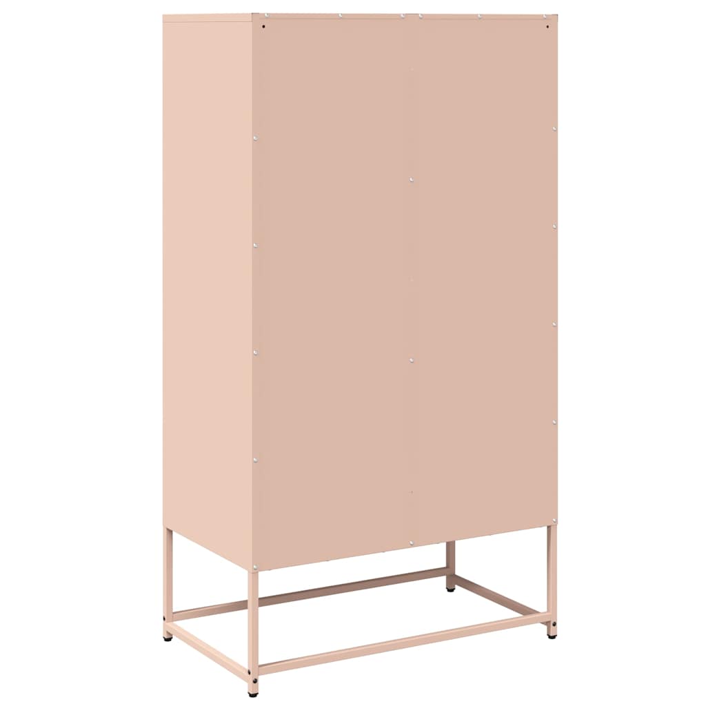 vidaXL Aparador de acero rosa 68x39x123 cm