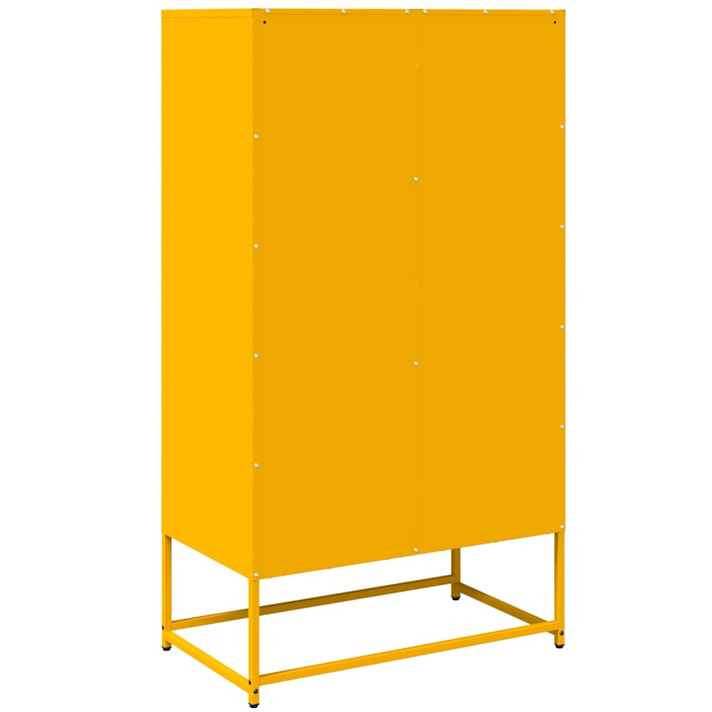 vidaXL Aparador de acero amarillo mostaza 68x39x123 cm